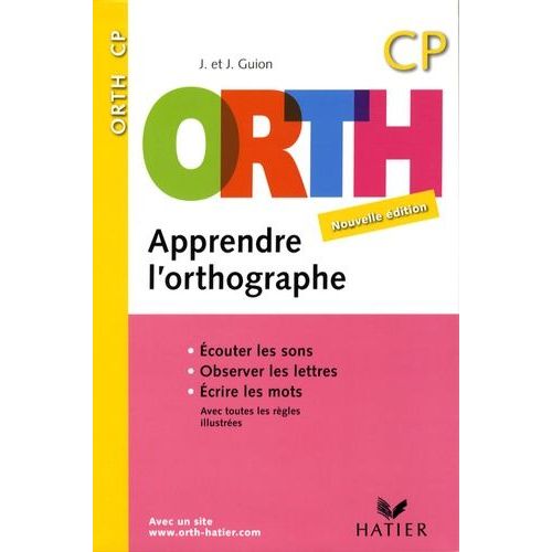 Apprendre L'orthographe Cp   de jean guion  Format Broch 