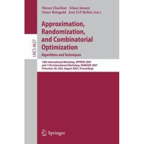 Approximation, Randomization, And Combinatorial Optimization. Algorithms And Techniques    Format Broch 