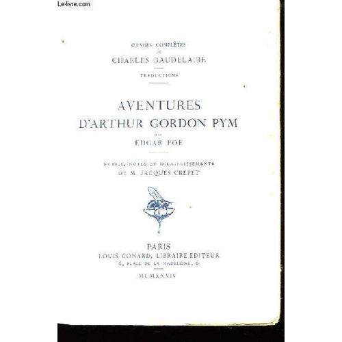 Aventures D'arthur Gordon Pym   de BAUDELAIRE CHARLES ET POE EDGAR 