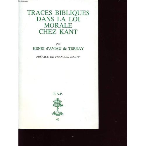 Traces Bibliques Dans La Loi Morale De Kant | Rakuten