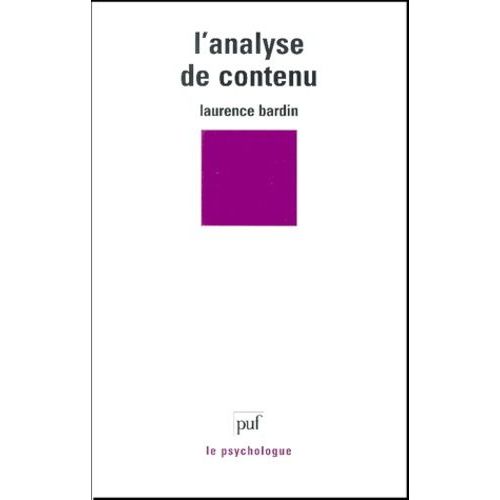 L'analyse De Contenu    Format Broch 