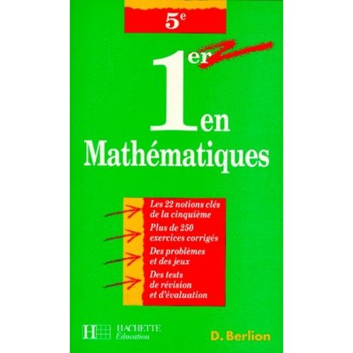 1er En Mathmatiques, 5e   de Berlion Daniel  Format Broch 