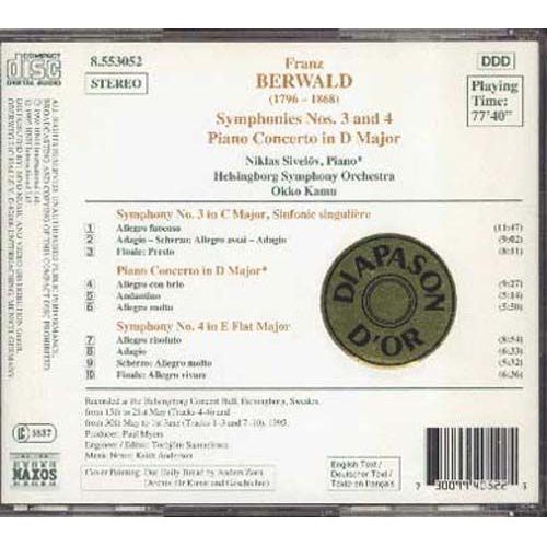 Symphonies Nos. 3 & 4 Symph. D'helsingborg - Franz Berwald