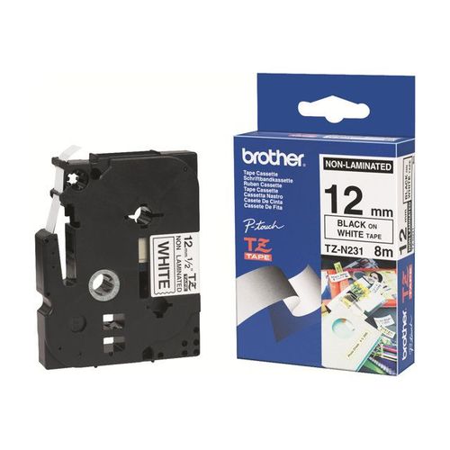 Brother Tzn231 - Noir Sur Blanc - Rouleau (1,2 Cm X 8 M) 1 Units Bande Imprimante - Pour P-Touch Pt-1010, Pt-1080, Pt-1250, Pt-1290, Pt-18, Pt-1830, Pt-2430, Pt-2700, Pt-Gl-200