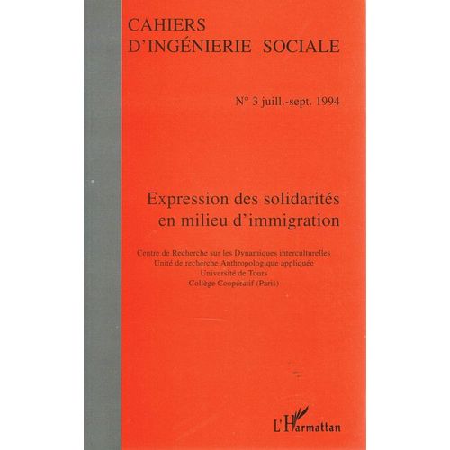Cahiers D'ingnierie Sociale N 3, Juil-Sept 1994   de L'harmattan  Format Broch 