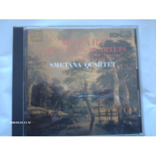 Cd  Japonais Denon : Mozart Two String Quartets In B-Flat Major, Kv 458 Hunting, In D Minor Kv 421 Smetana Quartet