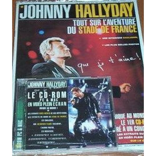 Cd Rom Pc De Johnny Hallyday : Unique Au Monde , Edition Limitee , Rare ,Des Extraits Vidos Inedits
