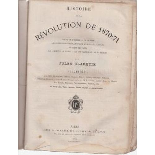 Histoire De La Rvolution De 1870-71   de jules claretie  Format Cartonn 