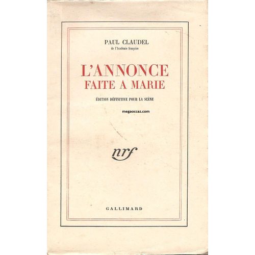 L'annonce Faite A Marie - Edition Pour La Scne   de Claudel Paul  Format Broch 