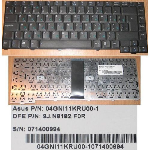 Clavier QWERTY RUSSE pour ASUS F3, F2, F5, F5M, F5N, F5R, F5RL, F9E, A9, G2, T11, Z5, Z53, Z91, X50, X51, X53 series, P/N: 9J.N8182.F0R, 04GNI11KRU00-1