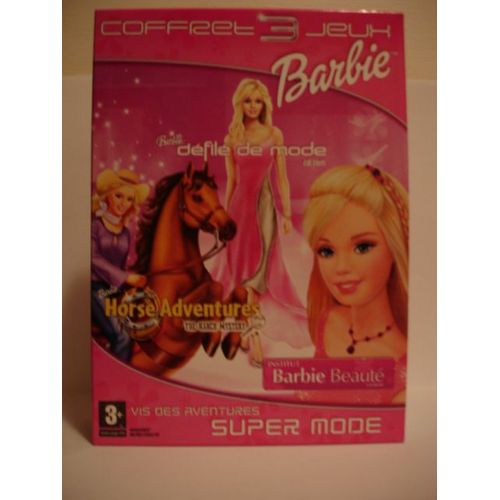 Coffret 3 Jeux Barbie Défilé De Mode Horse Adventures Institut Barbie Beauté PC Rakuten