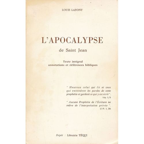 Apocalypse De SaintJean Sciences humaines et spiritualité Rakuten