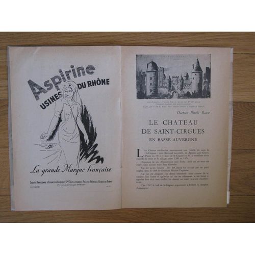 Auvergne Cahiers D'tudes Rgionales Histoire Littrature Arts N 131 de Collectif