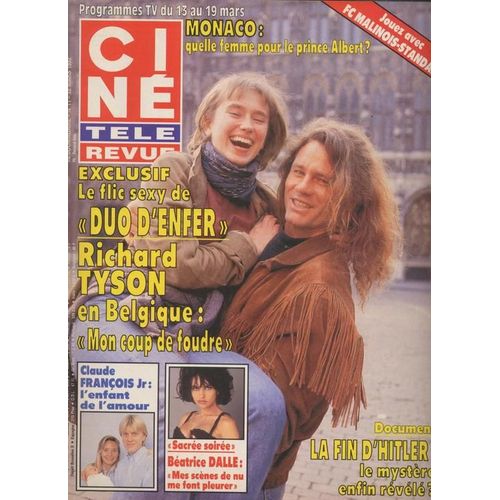Cin Tl Revue (Edition Belge) / 12-03-1992 N 11 : Beatrice Dalle (2p) - Pierce Brosnan (2p) - Babra Streisand (2p) - Brigitte Bardot (2p) - Richard Tyson (3p) Robert De Niro (4p) Guns N Roses (1p)