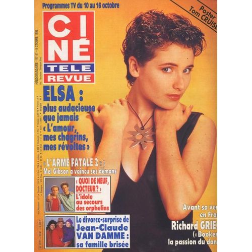 Cin Tl Revue (Edition Franaise) / 08-10-1992 N 41 : Elsa (3p) - Ursula Andress (2p) - Jean Claude Van Damme (2p) - Brigitte Bardot (1p) Leonardo Di Caprio (2p) Mel Gibson (1p) Albert Finney (2p)