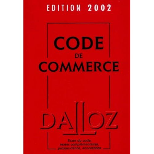 Code De Commerce - Edition 2002   de yves chaput  Format Reli 