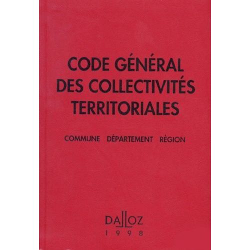 Code Gnral Des Collectivits Territoriales 1998    Format Reli 
