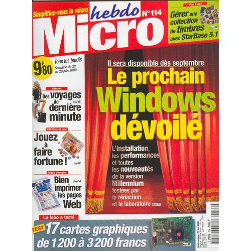 Micro Hebdo N 114 : Le Prochain Windows Devoile