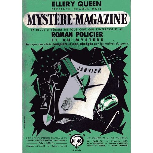 Mystre-Magazine  N 48 : Q. Patrick - Francis Iles - M. G. Eberhart - Thomas Narcejac - Pierre Lamblin