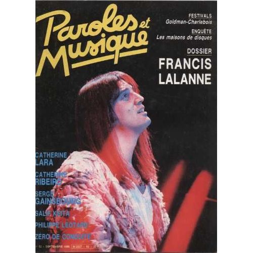 Paroles Et Musique N 62 : Francis Lalanne