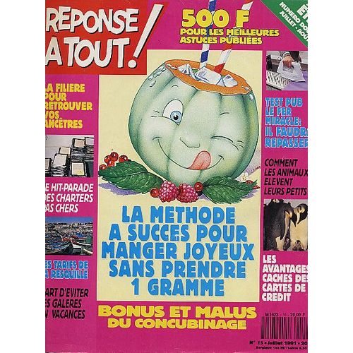 Rponse  Tout ! N 15 : La Mthode  Succes Pour Manger Joyeux Sans Prendre 1 Gramme