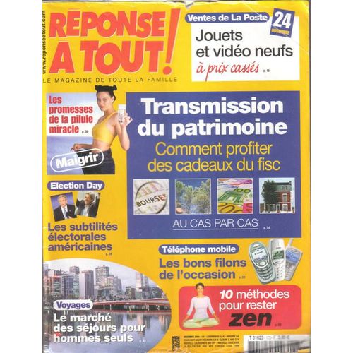 Rponse  Tout N 173 : Transmission Du Patrimoine Comment Profiter Des Cadeaux Du Fisc