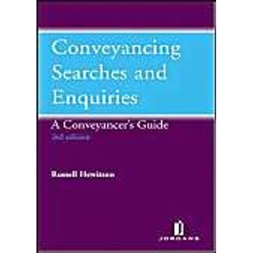Conveyancing Searches And Enquiries   de Russell Hewitson 