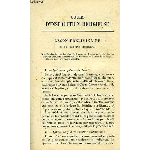 Cours D'instruction Religieuse, Catechisme Explique   de Cauly Mgr.