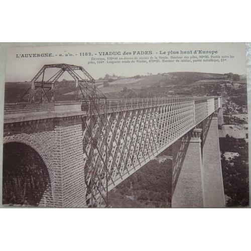 Cpa Carte Postale Ancienne - L'auvergne - G. D'o - 1182 - Viaduc Des Fades