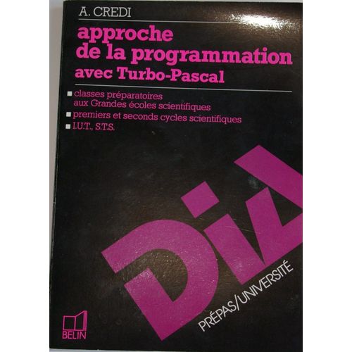 Approche De La Programmation Avec Turbo-Pascal   de CREDI 