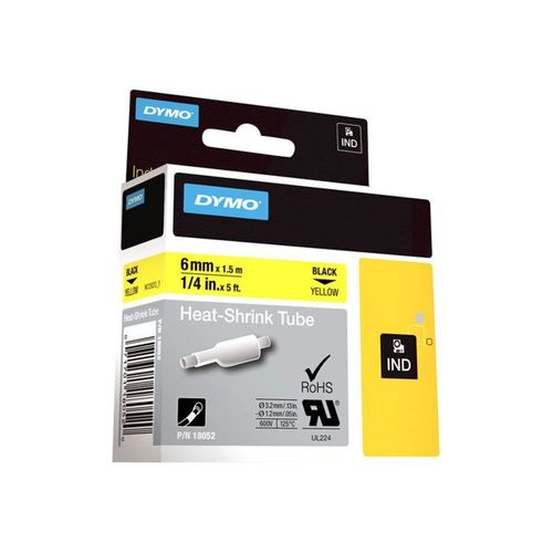 Dymo Rhinopro Heat Shrink Tubing - Gaines Thermo-Rtractables En Polyolfine - Jaune - Roll (0.6 Cm X 1.5 M) 1 Rouleau(X) - Pour Rhino 4200, 6000, 6000 Hard Case Kit