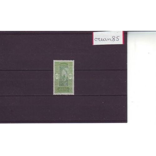 Dahomey 1922 : Rcolte Noix De Coco : Timbre 10 C. Vert-Jaune Et Vert - Valeur Neuve