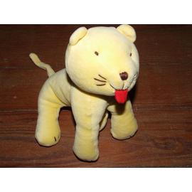 Doudou Chat Jaune Tire Sa Langue Rouge Cm Queue 11 Cm Rakuten