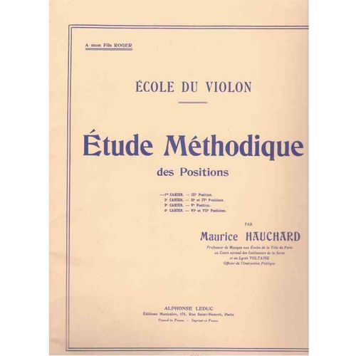 Etudes Mthodiques Des Positions Violon Volume 1 : 3e Position