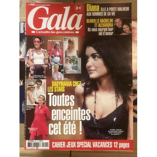 Gala / 03-07-2003  N 525 : Jenifer (1/4p) - Jennifer Lopez / Ben Affleck (2p) - Lady Diana (3p) - J K Rowling (2p) - Eric Cantona (3p) - Jerry Hall (3p)
