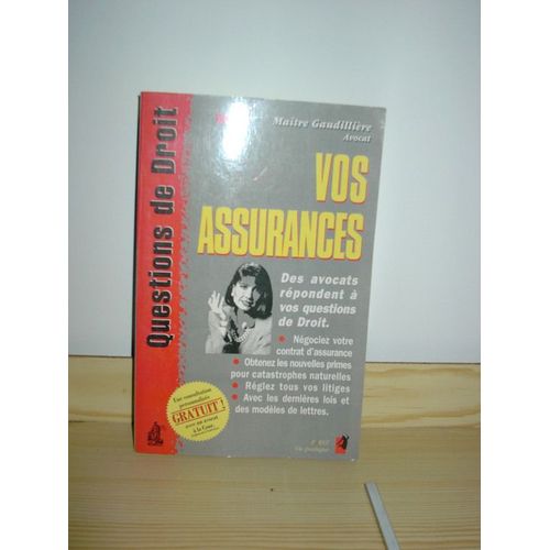 Questions De Droit - Vos Assurances   de Florence Gaudillire  Format Broch 