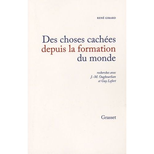 Des Choses Caches Depuis La Formation Du Monde    Format Broch 