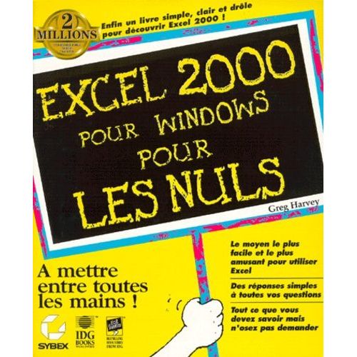 Excel 2000 Pour Les Nuls   de greg harvey  Format Broch 