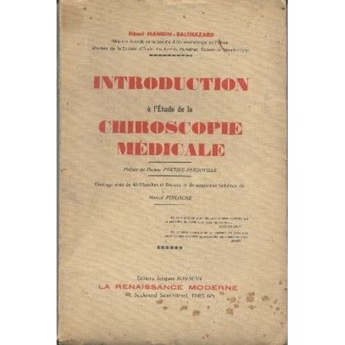 Introduction  L'tude De La Chiroscopie Mdicale   de Henri MANGIN-BALTHAZARD 