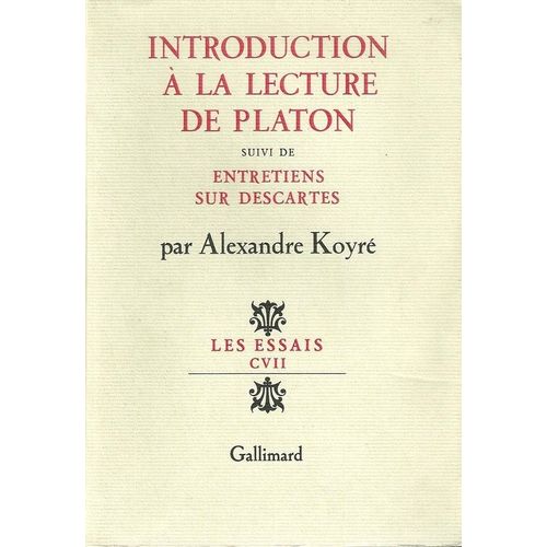 Introduction  La Lecture De Platon (Suivi De 