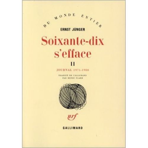 Soixante-Dix S'efface - Tome 2   de ernst jnger  Format Beau livre 