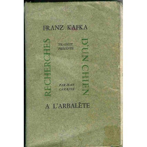 Recherches D'un Chien   de KAFKA F.