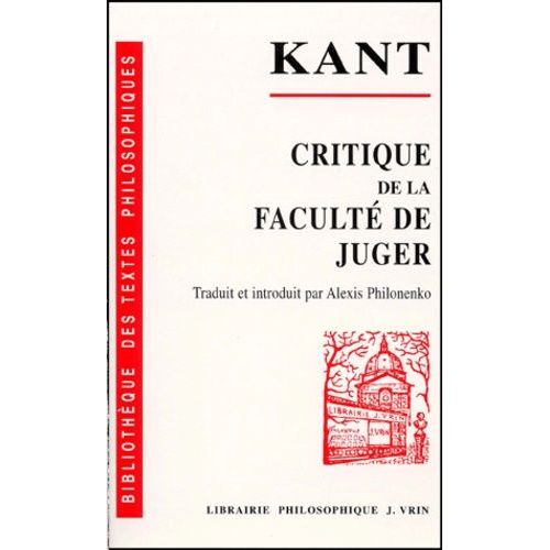 Critique De La Faculté De Juger Sciences humaines et spiritualité Rakuten Critique De La Faculté De Juger Sciences humaines et spiritualité Rakuten
