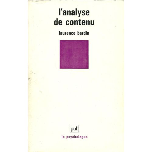 L'analyse De Contenu   de Bardin Laurence  Format Broch 