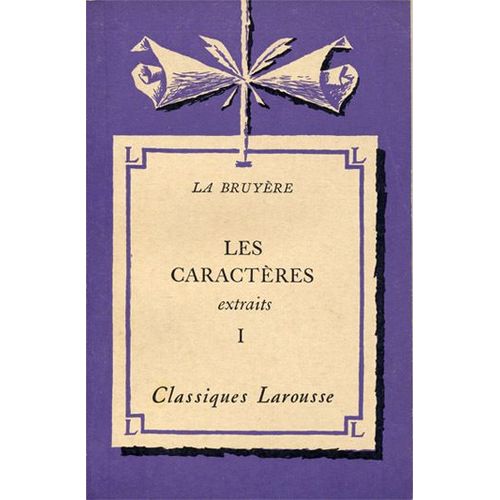 Les Caractres (Extraits)  Tome 1   de La Bruyre  Format Poche 