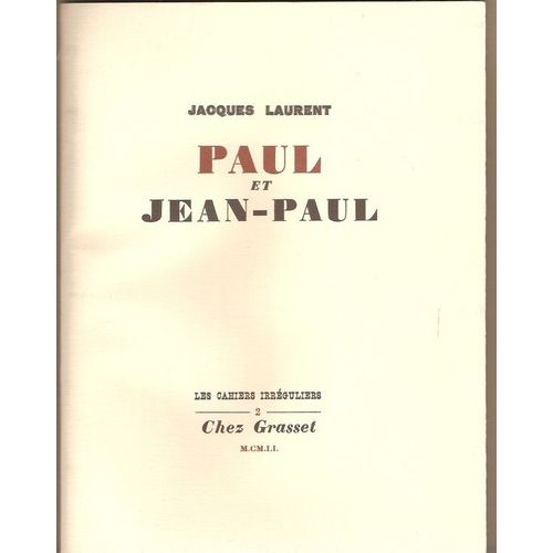 Paul Et Jean-Paul   de jacques laurent