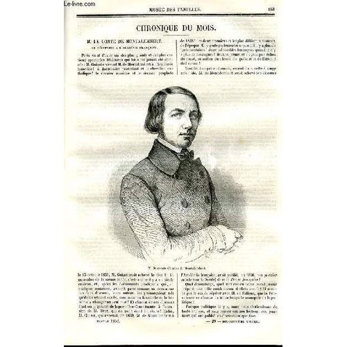 Le Muse Des Familles - Lecture Du Soir - Deuxime Srie - Livraison N20 - Chronique Du Mois - Le Comte De Montalembert - Sa Rception  L'acadmie Franaise Par Pitre Chevalier