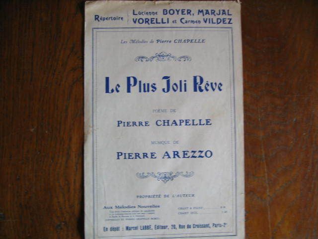 le plus joli reve poeme de pierre chapelle musique de pierre