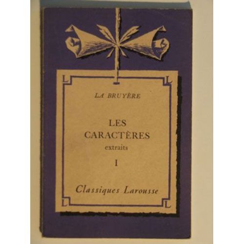 Les Caractres Tome 1   de la bruyre