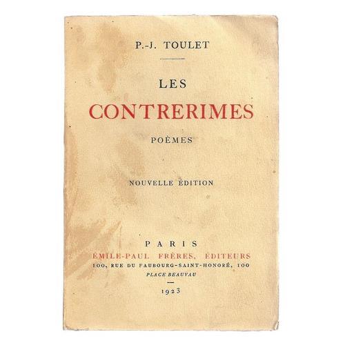 Les Contrerimes - Pomes.   de P.J. TOULET 